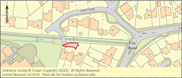 Lot: 105 - FREEHOLD ROADWAY - Plan showing location of land for sale